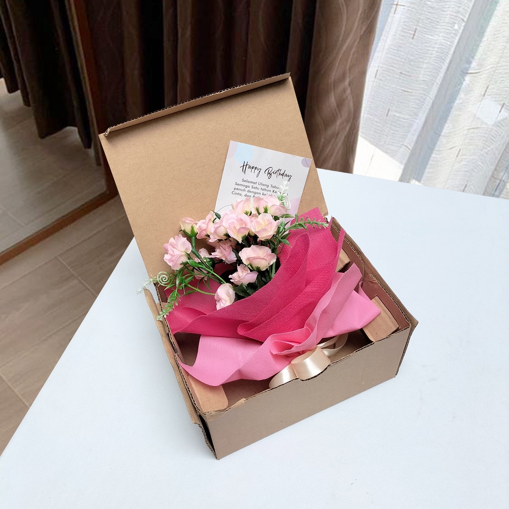 Buket bunga artificial mini buket bunga pernikahan bouquet wisuda bunga plastik rustik