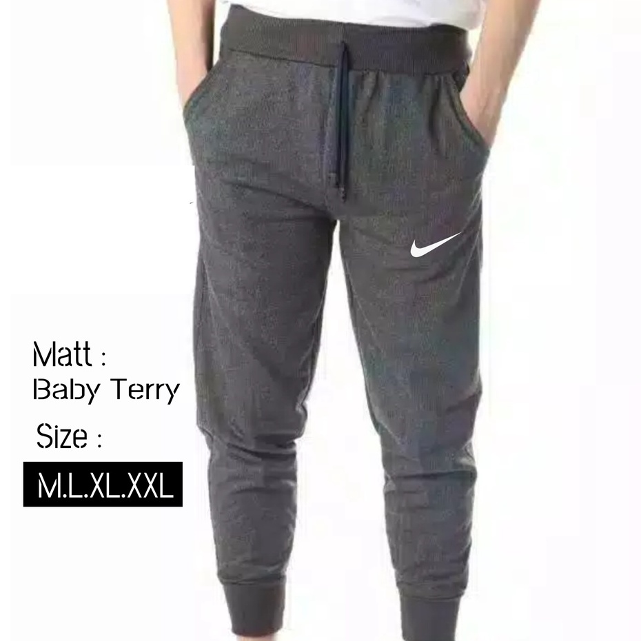 CELANA PANJANG JOGGER BORDIR SWEATPANTS TRAINING DEWASA PRIA WANITA JUMBO SIZE M SAMPAI XXL JOGER OLAHRAGA GYM BAHAN BABY TERRY