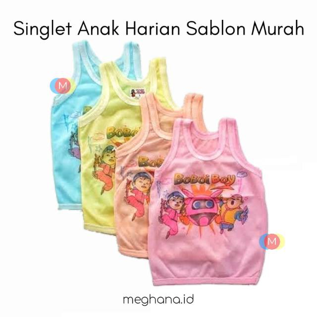 1-2 Tahun Singlet Anak KAOS DALAM ANAK sablon warna kiki obral S-ALEXA