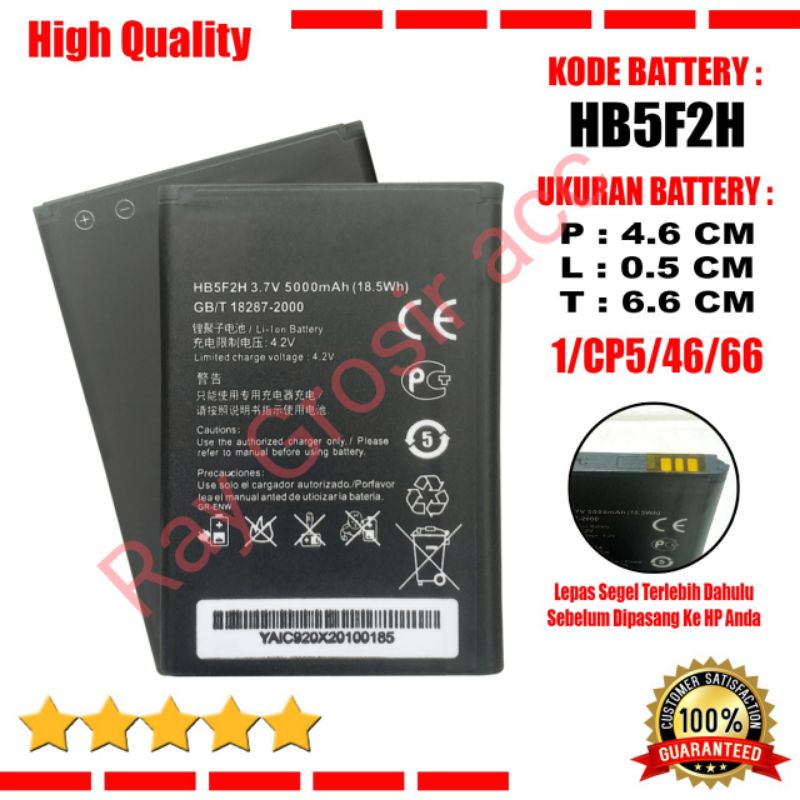 Baterai Original Huawei HB5F2H Modem Bolt Slim 1 E5336 E5373 E5375 E5377 4G LTE Wifi HB554666RAW