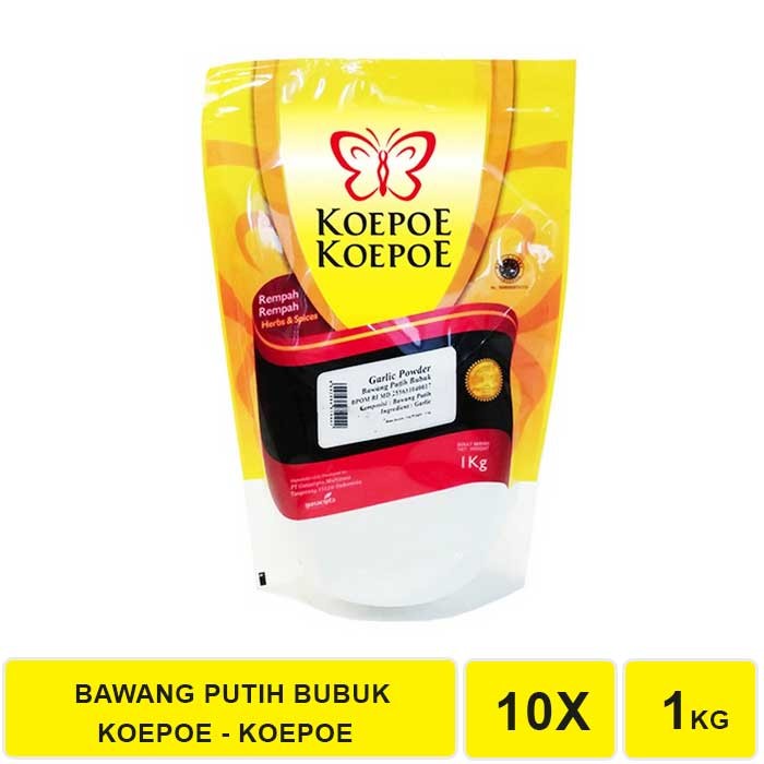 1 DUS BAWANG PUTIH BUBUK KOEPOE-KOEPOE KEMASAN 1KG (1 DUS ISI 10 X 1KG)