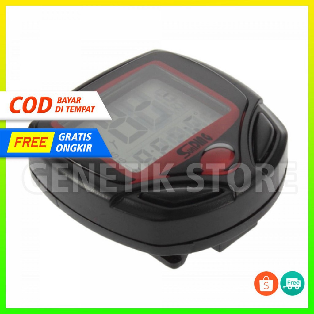 Grab Medan Speedometer Sepeda 14 Function LCD Display BicycleSunDING SD-548B Hitam