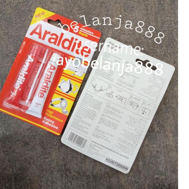 

Promo - ARALDITE merah 5 menit lem besi epoxy rapid minutes Adhesive 30ml ~