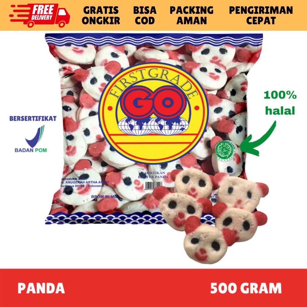 [FROZEN FOOD GO] BAKSO IKAN BENTUK PANDA ISI 35 (500 GRAM) MAKANAN INSTAN NUGGET SOSIS BPOM HALAL