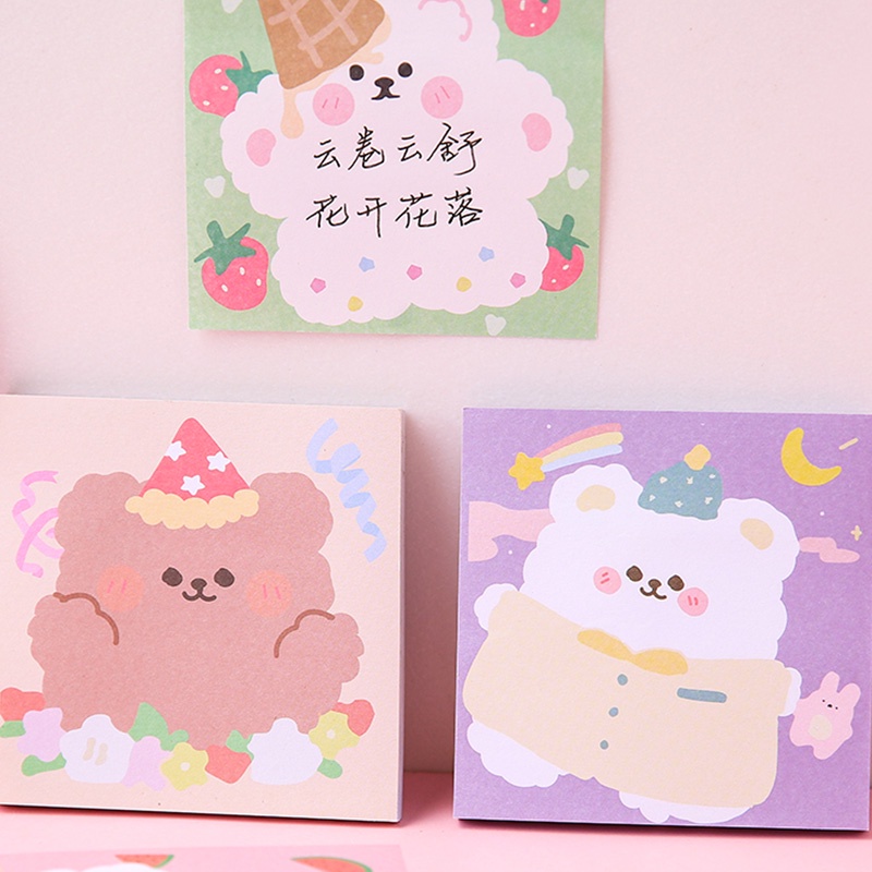 80 Sheets Mini Cute Sticky Note Student Cartoon Memo Message Notepad
