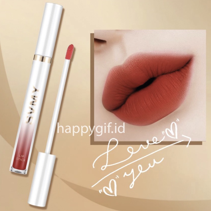 SVMY Lipstik Lip Glaze White Gold Matte Lipstick LA166 1056