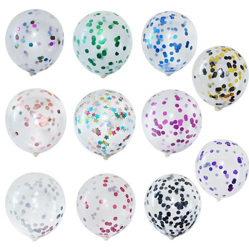 Balon Latex Confetti Transparan