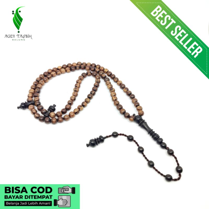 Tasbih Galih Kelampis Hitam Size 6mm &amp; 8mm_Tasbih Muslim 99 Butir COD