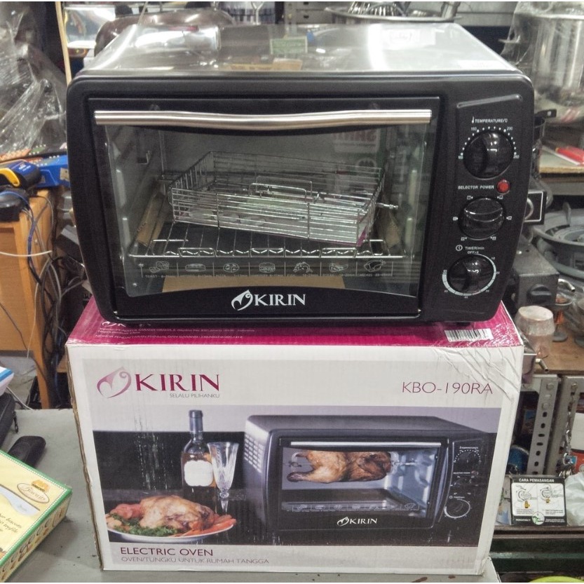 KIRIN Oven Listrik 19 Liter Rotisserie Stainless KBO-190RA KBO 190RA