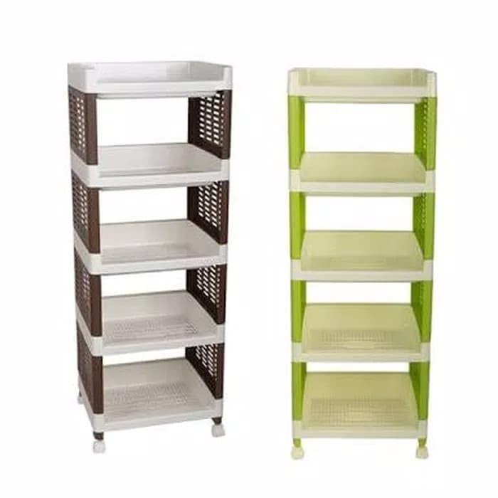 TERBARU RAK SUSUN SERBAGUNA 5 TINGKAT / RAK YOYO 5 TINGKAT SET RODA