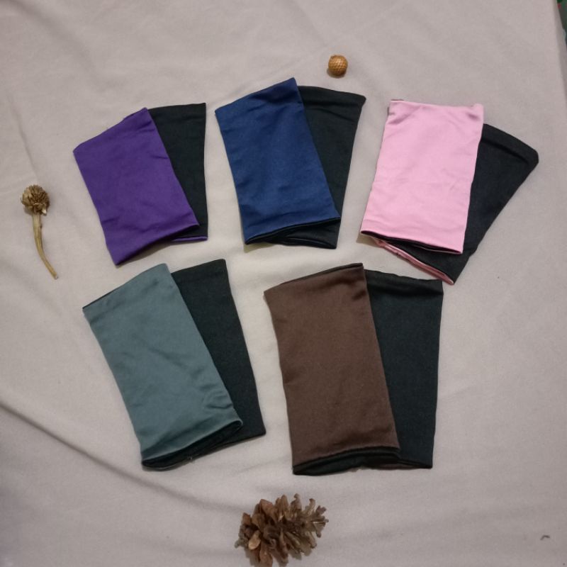 Handsock tangan Dua warna bolak balik / Manset tangan wanita muslimah