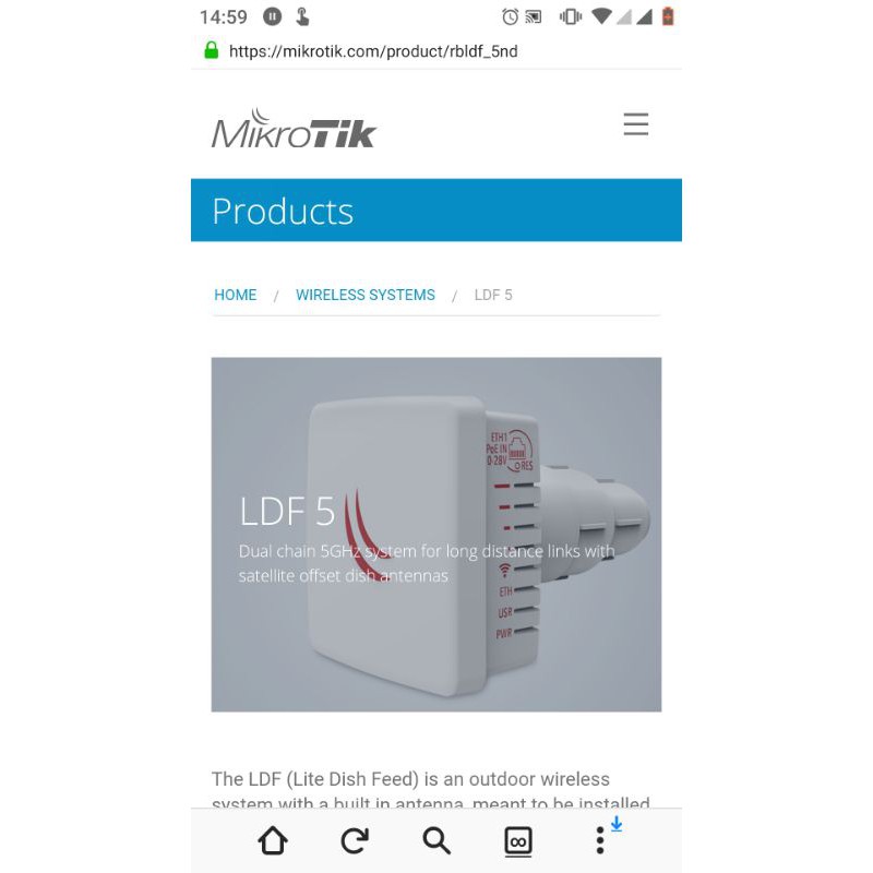 Mikrotik LDF5 wireless 5Ghz RBLDF-5nd