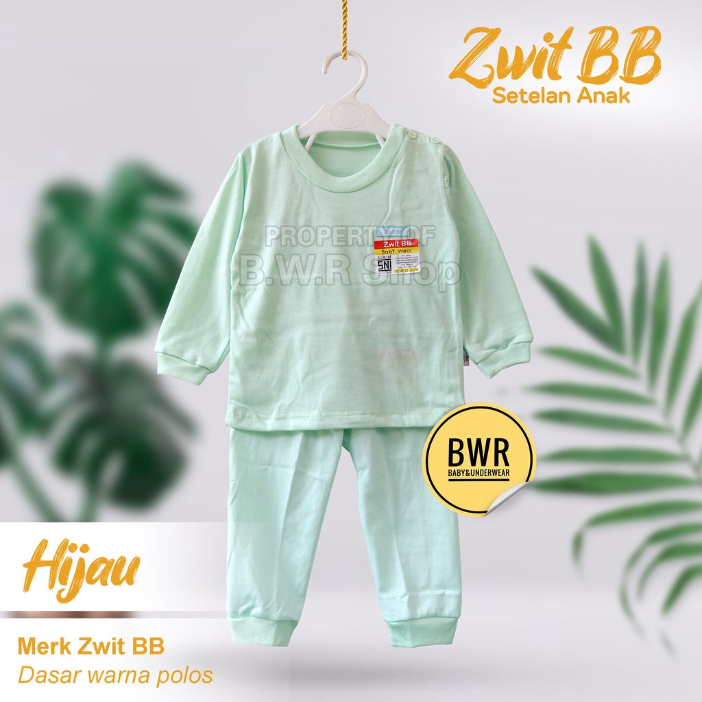 Setelan Zwit BB PANJANG WARNA POLOS / Setelan Anak Bayi Unisex Kaos Celana Panjang | Bwr