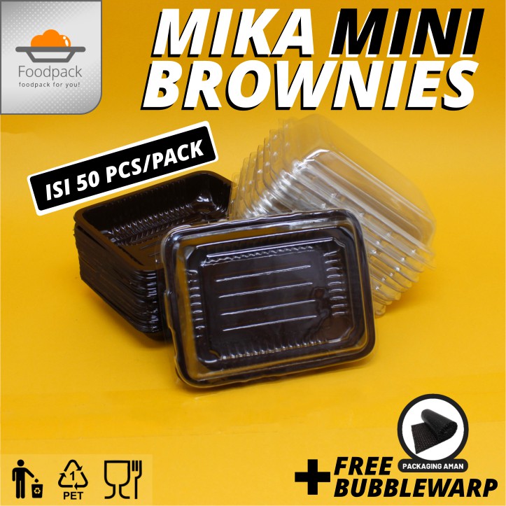Mika Brownies Kotak Brownis Tempat Kue Alas Tutup 50 Pcs per Bks