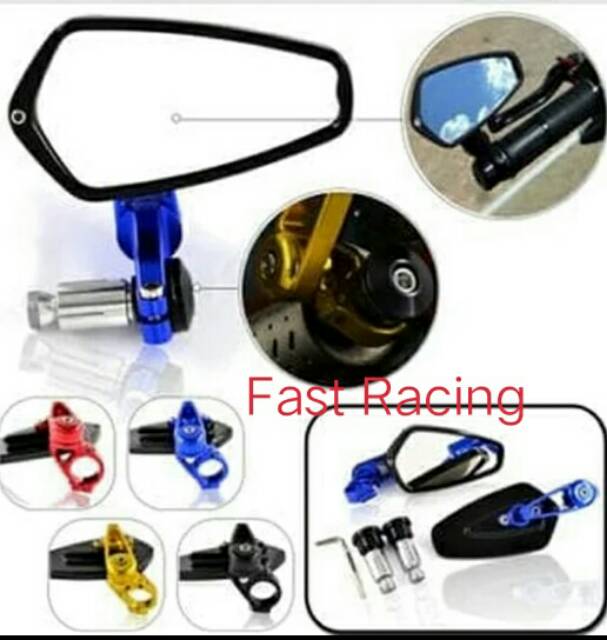 Spion Jalu Oval cnc Kaca biru Universal