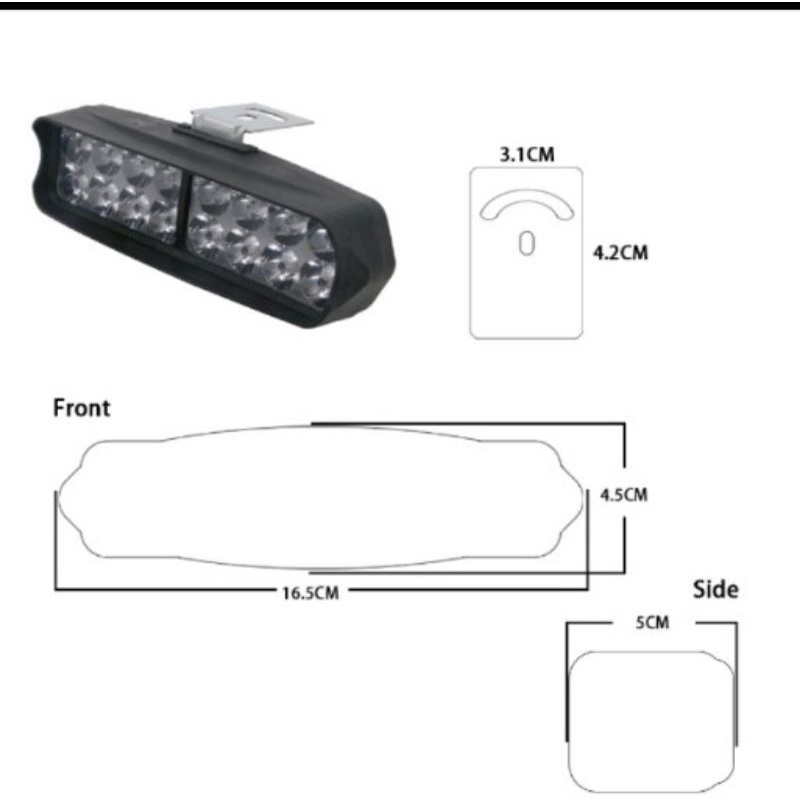 lampu tembak motor mobil 16 led