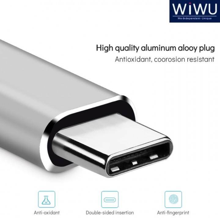 AKN88 - WIWU ALPHA A20VH - Hub Adapter USB-C to VGA and HDMI Connector Cable