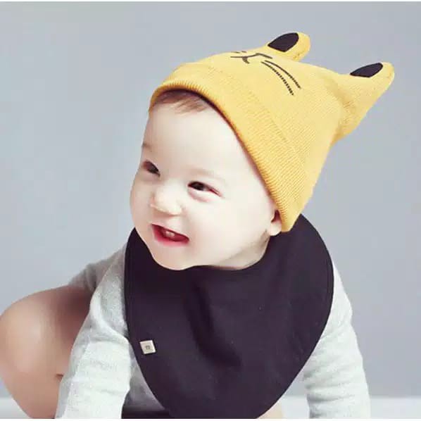 KUPLUK BAYI LUCU KARAKTER KUCING / KUPLUK KARAKTER LUCU BAYI / TOPI KUPLUK BAYI KUCING