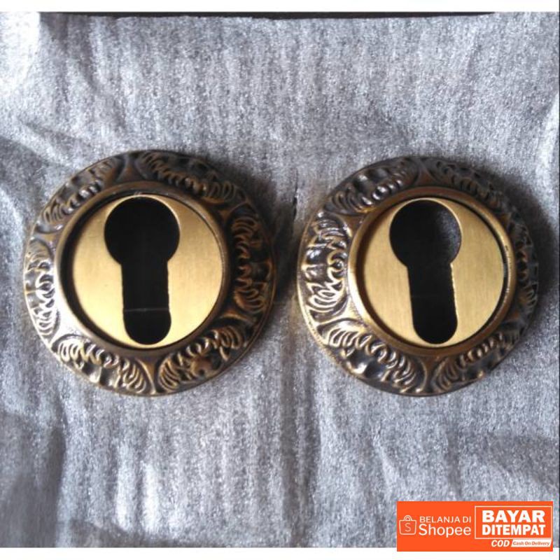 Lubang Kunci Kuningan Motif Ukir - Antique Brass Termurah