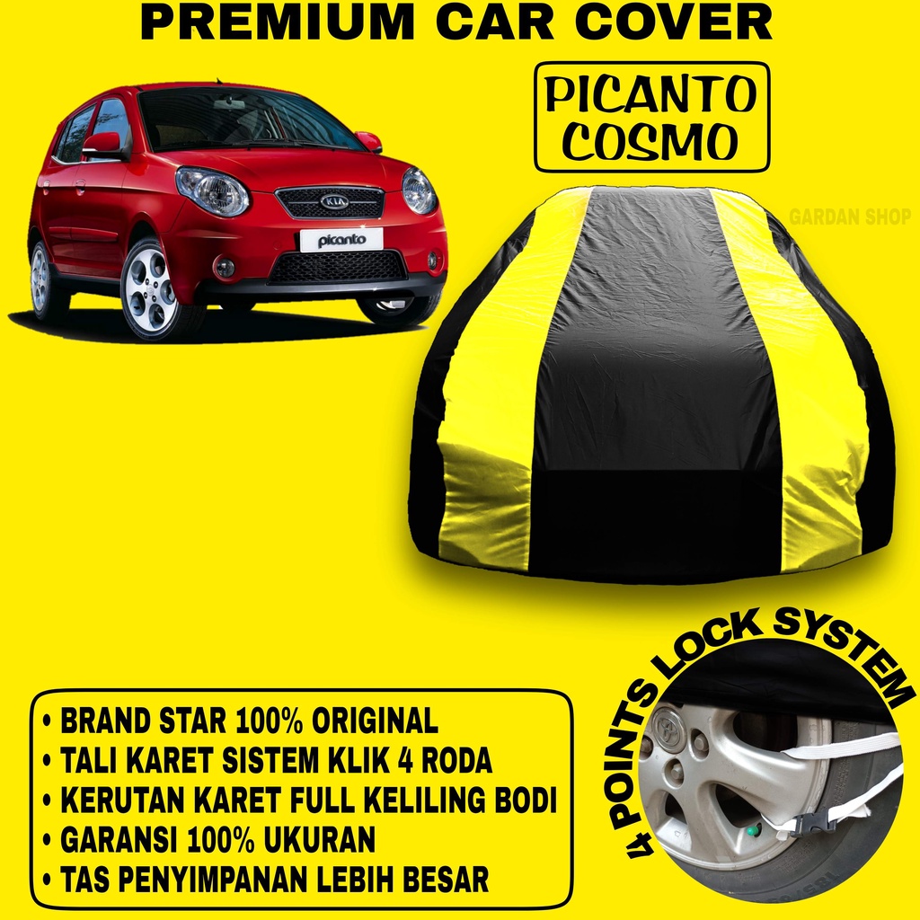 Body Cover PICANTO COSMO Sarung Strip KUNING Penutup Pelindung Bodi Mobil Picanto Cosmo PREMIUM