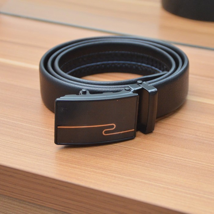 Ikat Pinggang Impor Pria model rel kulit super - gesper kulit impor pria