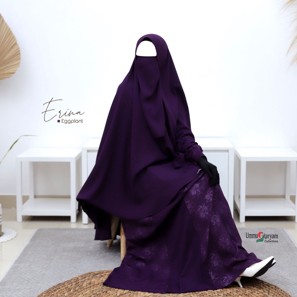 Erina Eggplant Set By Ummu Maryam Collections | Ready Stock