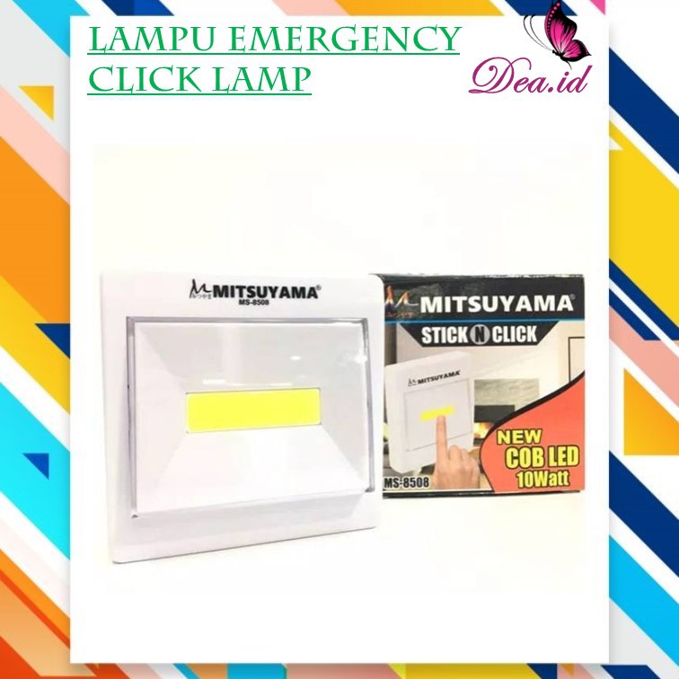 [DEASHOP] [Home Equipment] Lampu tempel emergency click Mitsuyama switch light cob led 10 watt