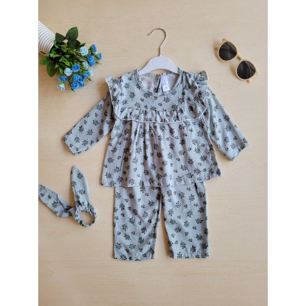Baju Anak Bayi Perempuan Liliana || One Set Anak Perempuan || Setcel Anak Perempuan-Spring Flower