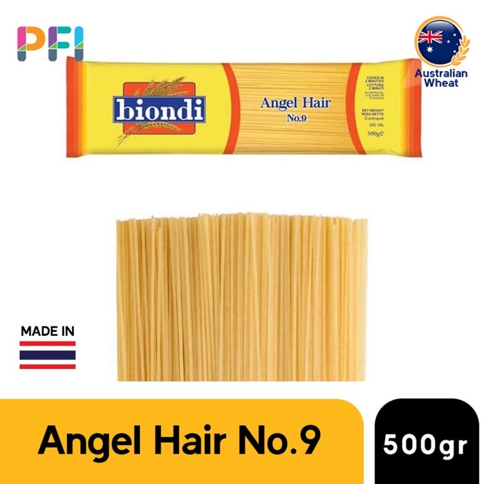 

PASTA-ANEKA- PASTA BIONDI ANGEL HAIR NO 9 500GR , SAN REMO PASTA FACTORY SPAGHETTI -ANEKA-PASTA.