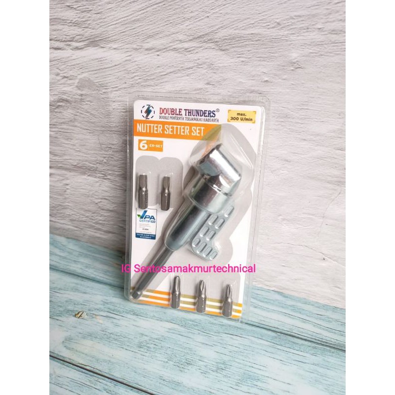 DOUBLE THUNDER SET 6 PCS Alat Pembuka Baut Sekrup Ratchet Handle Magnetic Hex Nutter