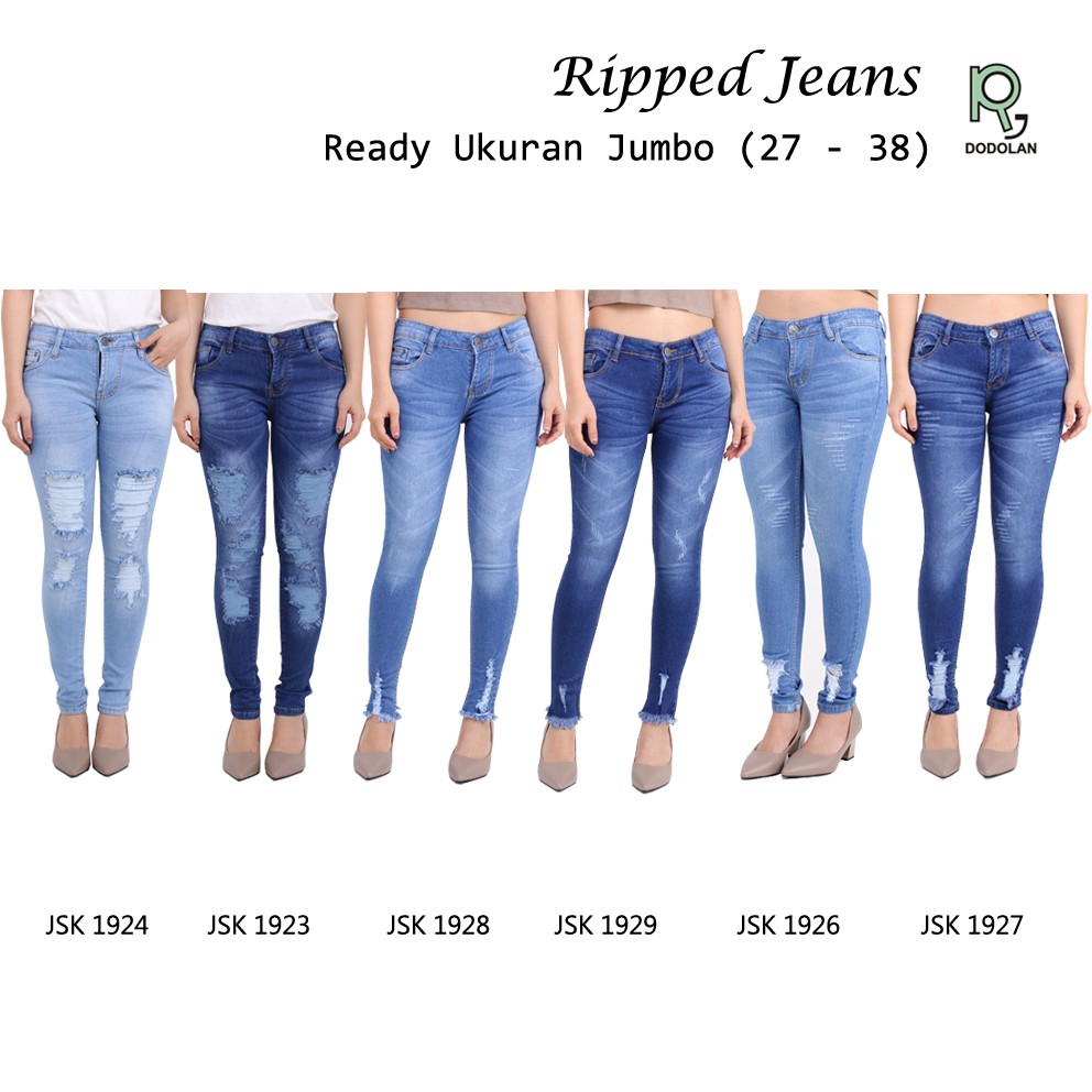  BISA COD Celana  Ripped Jeans  Jumbo  Ripped Jeans  Big Size 