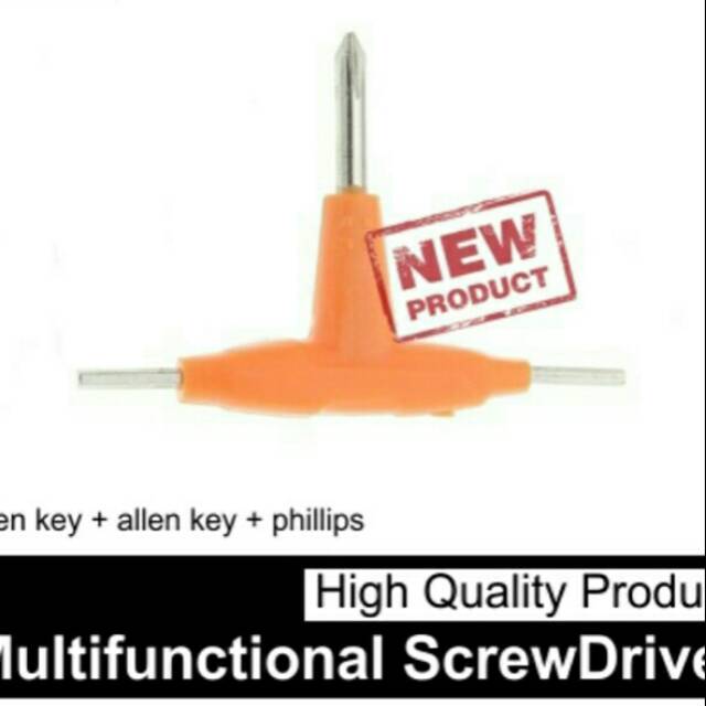 Multifunctional Screwdriver /Allen key Kunci L segitiga Obeng vapor