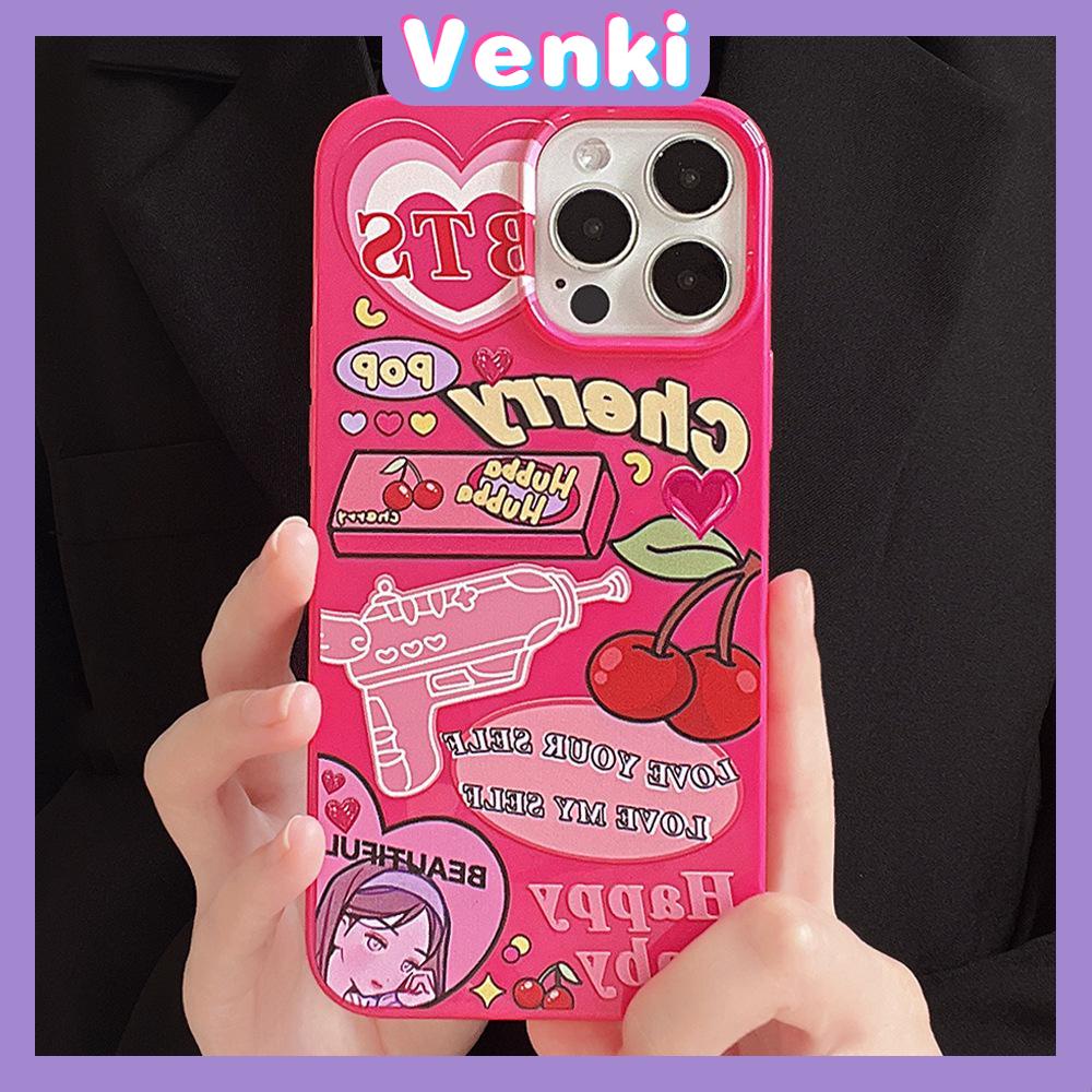 iPhone Case For 14 Series TPU Soft Case Sweet Style Glossy Cherry Graffiti Candy Case Camera Protection Shockproof For iPhone 14 13 12 11 Plus Pro Max 7 Plus X XR