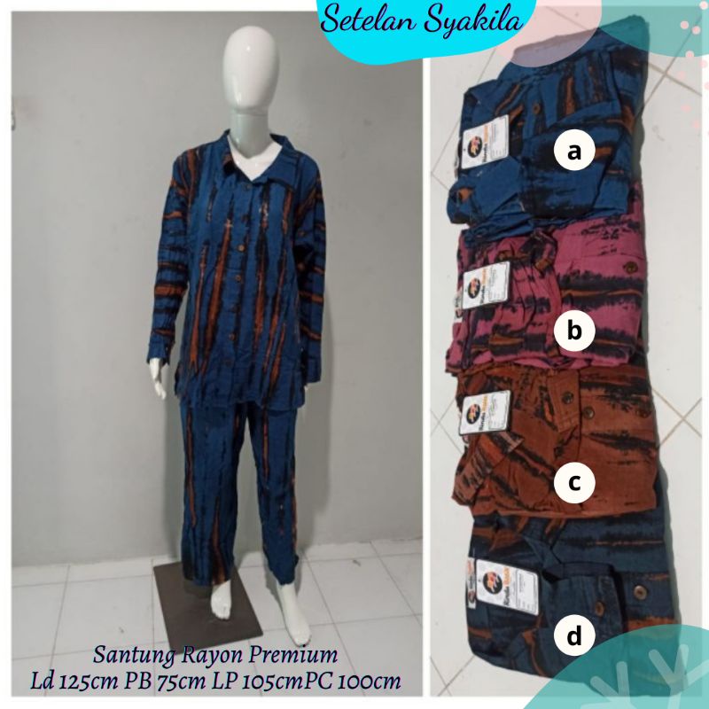 Setelan Rayon Santung Premium - Setelan syakila one set syakila by Prameswari