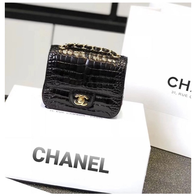 TAS IMPORT BABY CROCO SMALL FREE BOX AAC. GOLD 2 FUNGSI UK.19 BRANDED BAG SLEMPANG MINI MIRROR SUPER