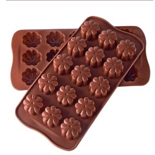 Cetakan Coklat Bunga Daisy 15 Grid Silicone Baking Molds Chocolate Cetakan Coklat Jelly Pudding Es Batu Silicone