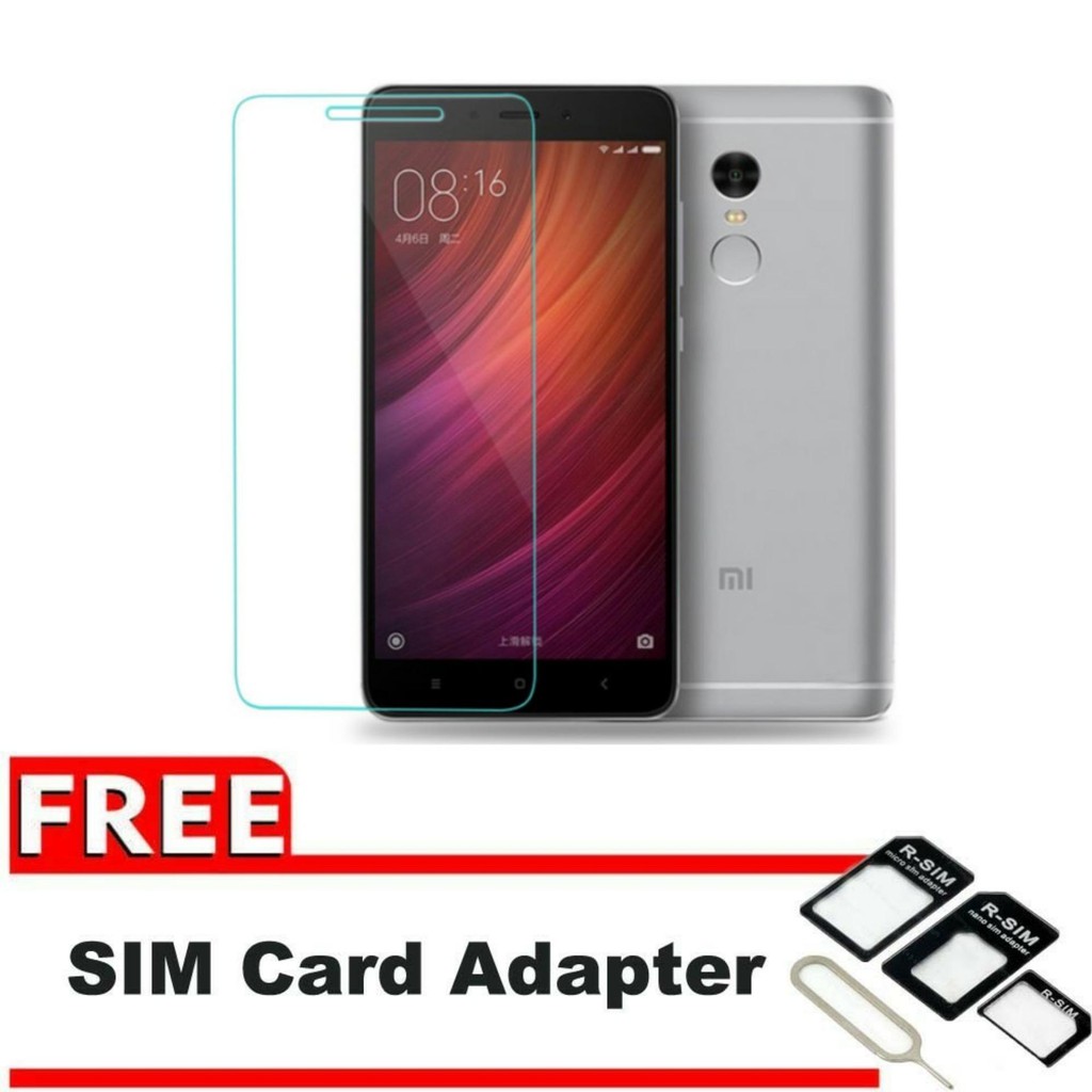 Vn Xiaomi Redmi Note 4 / 4X (5.5") Tempered Glass 9H 0.32mm + Free Noosy SIM Card Ejecter - Bening