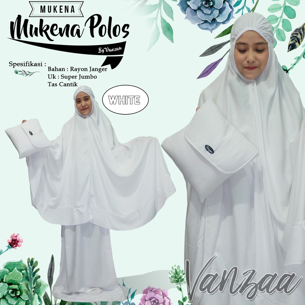 Mukena Polos |Mukenah Polosan Bali Adem PUTIH