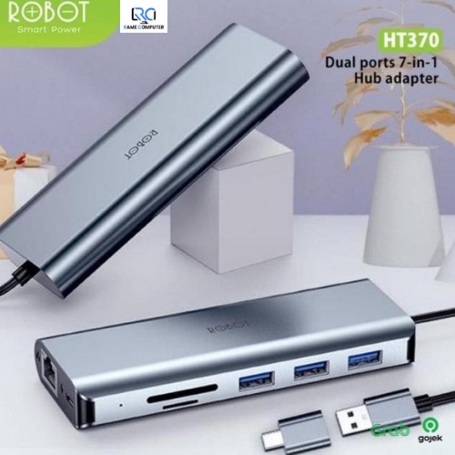 ROBOT HT370 7 in USB A/USB C Dual Interface HUB Adapter,With