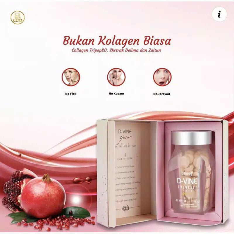 DVine Collagen Candy isi 40 tablet D Vine Collagen ORI 100% suplemen kecantikan 100% Original