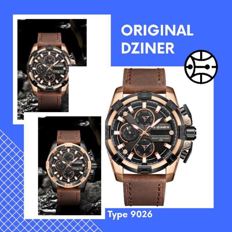 (ORIGINAL) JAM TANGAN D-ZINER TYPE 9026 PRIA