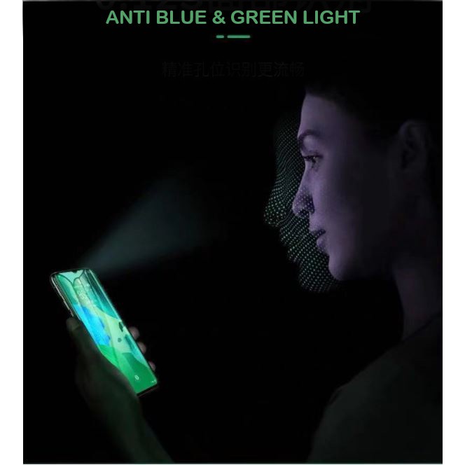 Tempered Glass Matte Green Light Oppo F11 F11 Pro F9 F9 Pro F7 F5 F5 Youth F3 F1 F1f F15 F17 F17 Pro F19 Pro Tg