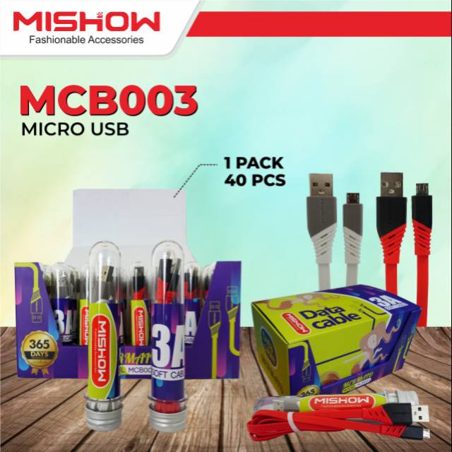 [ MERMAID ] KABEL DATA FAST CHARGING MISHOW MCB 003 /  KABEL MICRO USB LINE MISHOW MCB 003