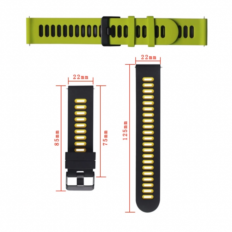 Tali Jam 22mm Watch Strap Haylou RT LS05S (BUKAN LS05) - Dual Tone Rubber Silikon