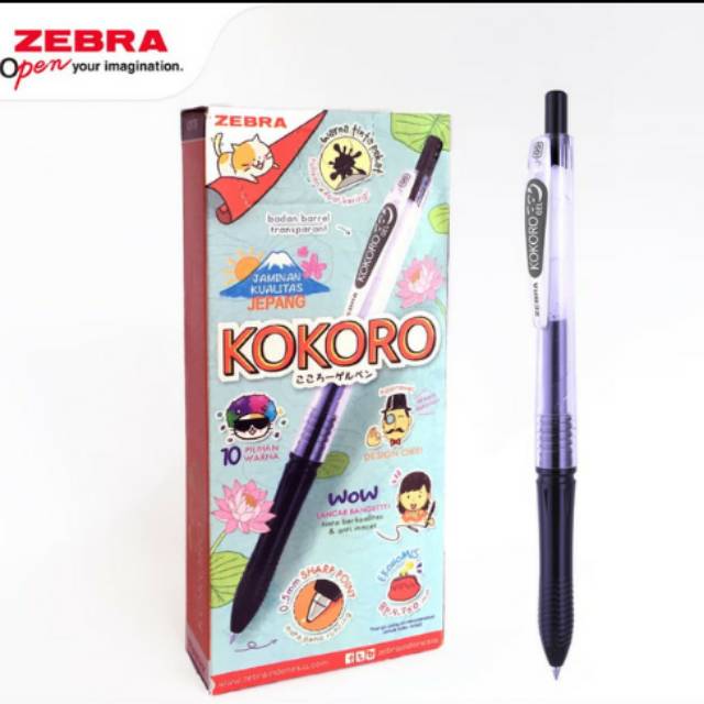 

Bolpen / pulpen Gel Kokoro Zebra