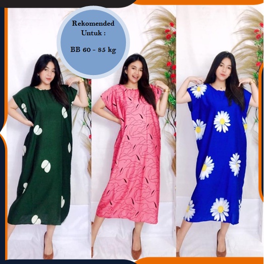 Daster Midi Jumbo Adem Ecer Grosir bs pilih motif murah bali karakter bunga ibu panjang hamil ld 120-7
