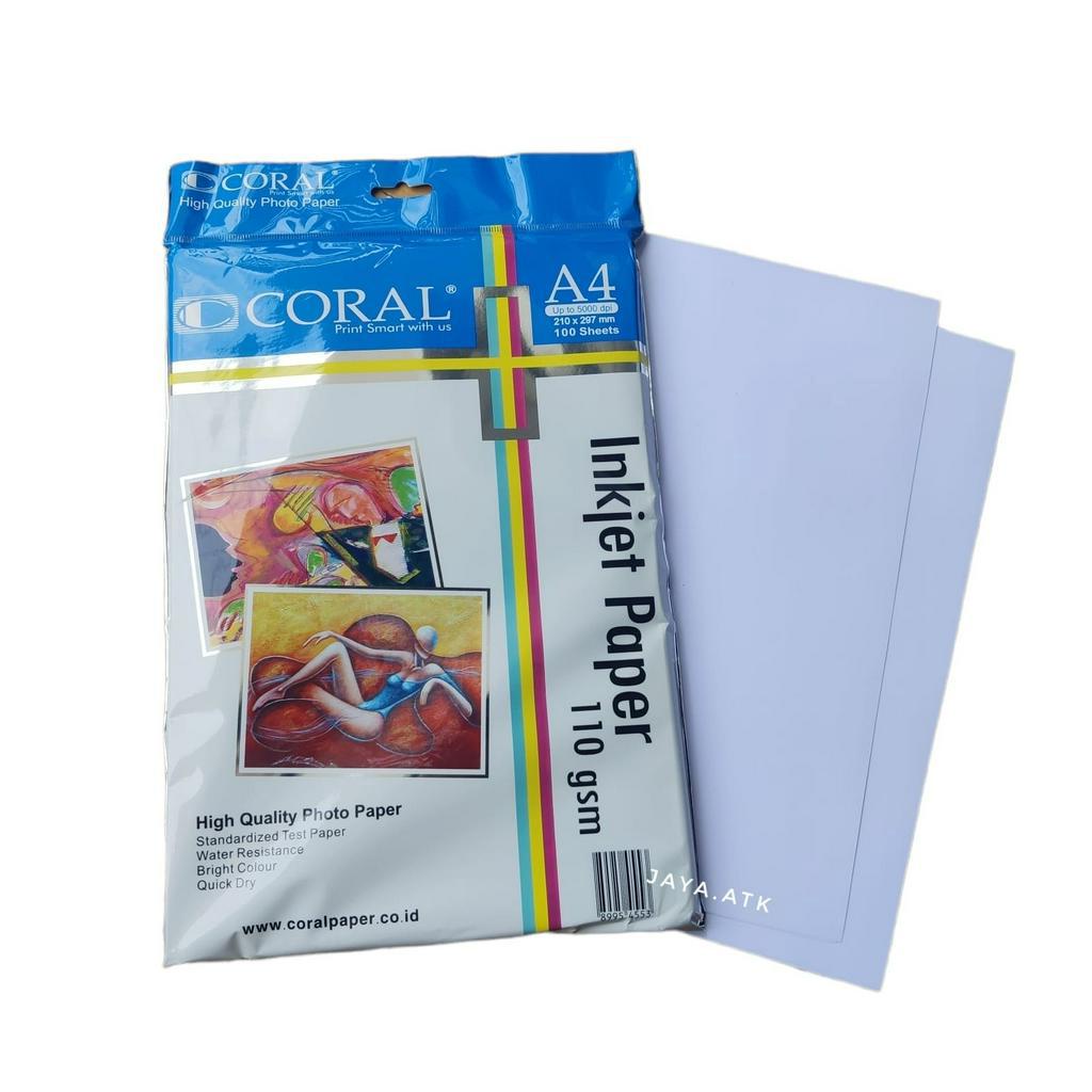 KERTAS FOTO INKJET MATTE A4 110 GSM 10 LEMBAR CORAL PHOTO PAPER