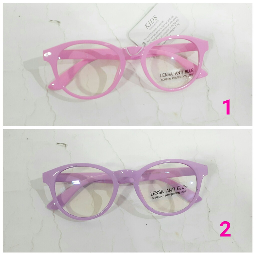 kacamata anak perempuan cantik lucu pintar kaca mata bening anti blue radiasi UV tak kena debu murah-1