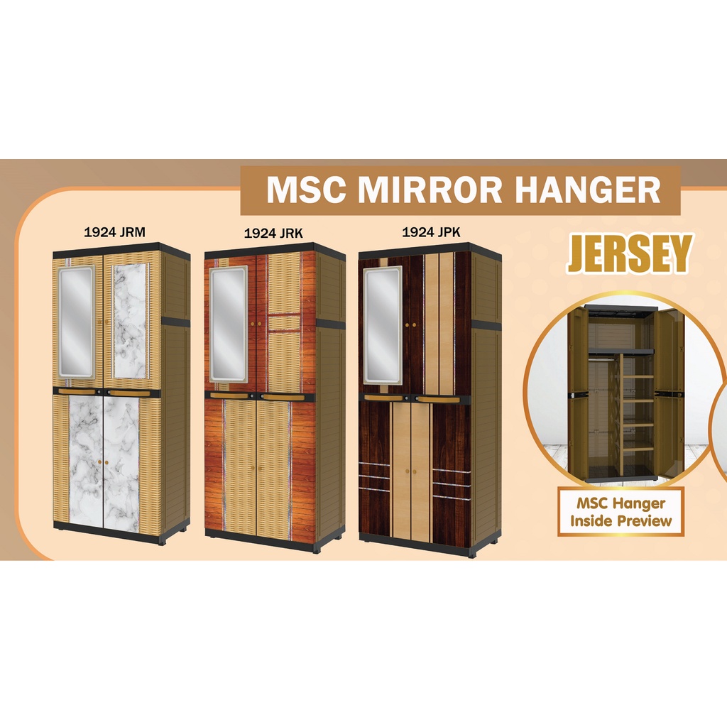 Lemari Pakaian Plastik Naiba Kaca Hanger Mirror 1924 JRM JPK JRK