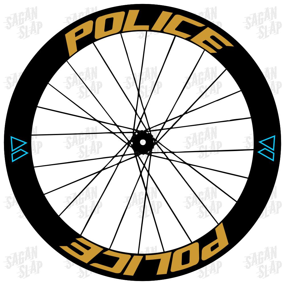 Stiker Sticker Decal Rims Velg Sepeda POLICE 700c lebar 5 cm